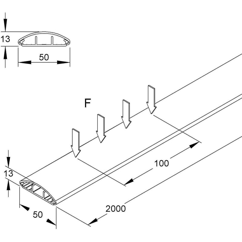HKL - Aufboden-Leitungsführungskanal Kanal br BDK1250.5 − 24 Meter