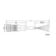 WAGO - Konfektioniertes Sensor-Aktor-Kabel Power Kabel 756-3101/040-100 M12 Bu/St, 10,00m − 1 Stück