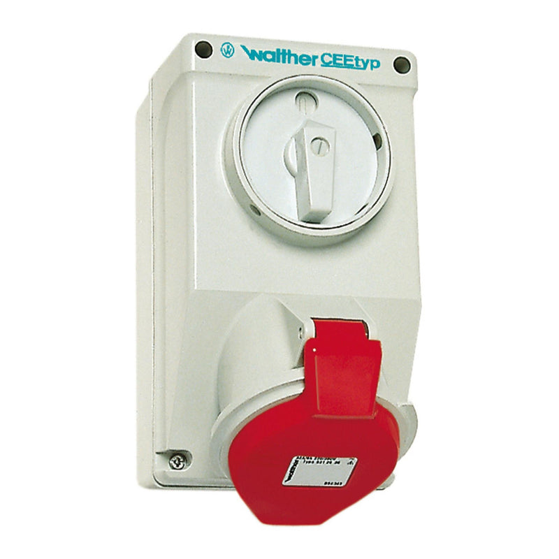 Walther Werke - CEE-Steckdose abschaltbar, abgesichert (IEC 60309) Wandsteckdose AA130 32A 5P 400V 6h IP44