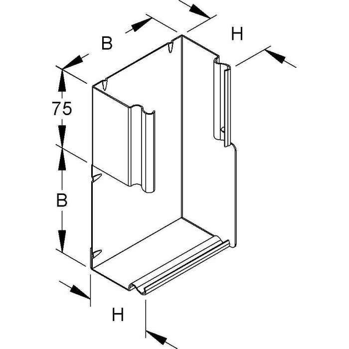Niedax - Flachwinkel für Leitungführungskanal Vertikaleckeinsatz LUWE 60.060 W  − 1 Stück
