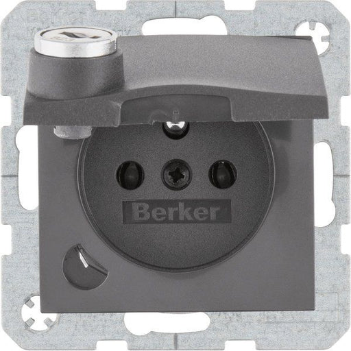 Berker - Steckdose m. Erdstift 6765111606 S.1,anth,ma