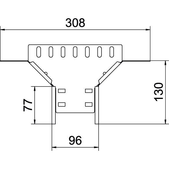 OBO Bettermann - Anbau-Abzweigstück für Kabelrinne Anbau-Abzweigstück RAA 810 FS Kabelrinne 85x100 − 1 Stück