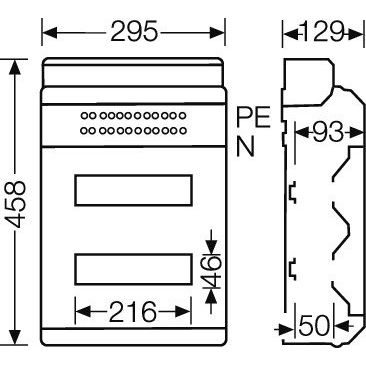 Hensel - Installationskleinverteiler KV 90-Automatengehäuse KV 9224 M 24TE IP65 metr.Vorpr − 1 Stück
