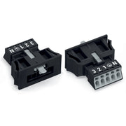 WAGO - Geräteanschluss für steckbare Gebäudeinstallation Snap-In-Stecker 890-715 5-polig,Kod. A,sw − 50 Stück