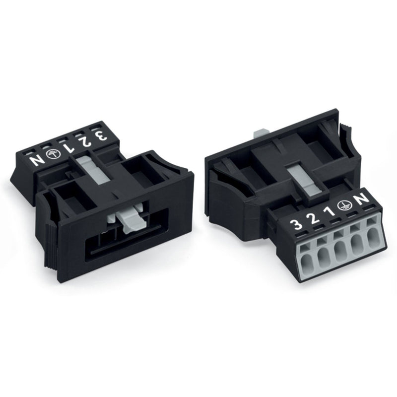 WAGO - Geräteanschluss für steckbare Gebäudeinstallation Snap-In-Stecker 890-715 5-polig,Kod. A,sw − 50 Stück