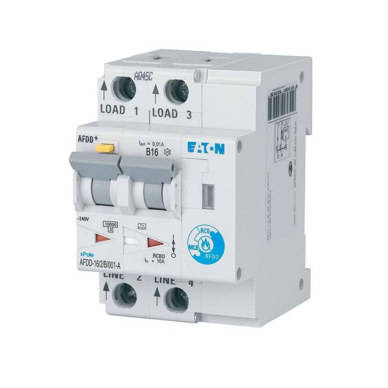 Eaton - Kombination FI-Schalter/Leitungsschutzschalter mit Zusatzeinrichtung Brandschutzschalter AFDD-16/2/B/001-A 2polig, B16A, 10mA