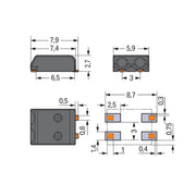WAGO - Ein- und mehrpolige Klemmenleiste SMD-Leiterplattenklemme 2059-322/998-403 Maß 3 mm,schwarz − 21000 Stück