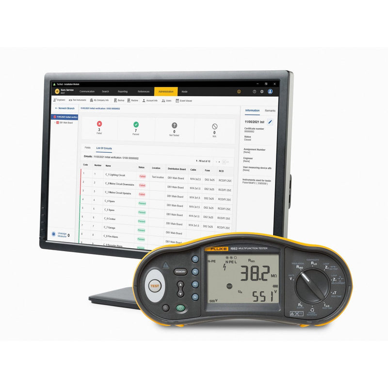 Fluke - Multifunktions-Installationstester Installationstester 1663 DE FTT KIT TRUTEST ADV