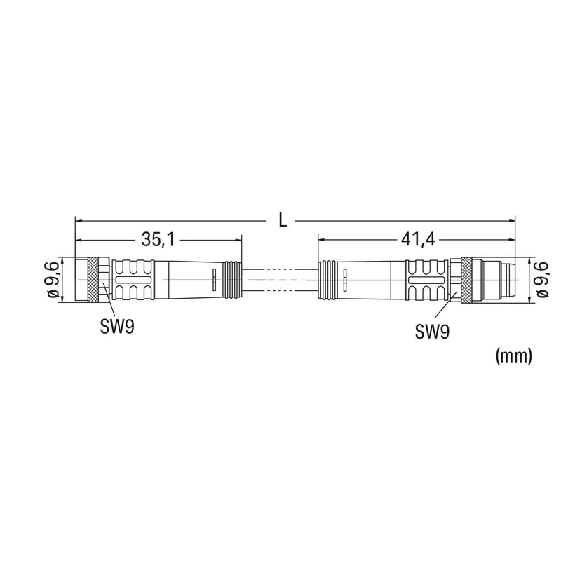 WAGO - Konfektioniertes Sensor-Aktor-Kabel Sensor-/Aktorleitung M8Bu. 756-5201/030-010 axial,M8-St., axial