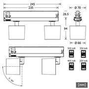 LTS Licht&Leuchten - Downlight/Strahler/Flutlicht Stromschienenstrahler ORYO-T2 101.930.MFws 930, ws