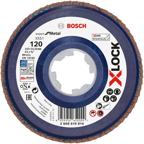 Bosch - Trenn-/Schleifscheibe X-LOCK-Fächerschleifscheib 2608619814 (VE10) eX551 Expert for