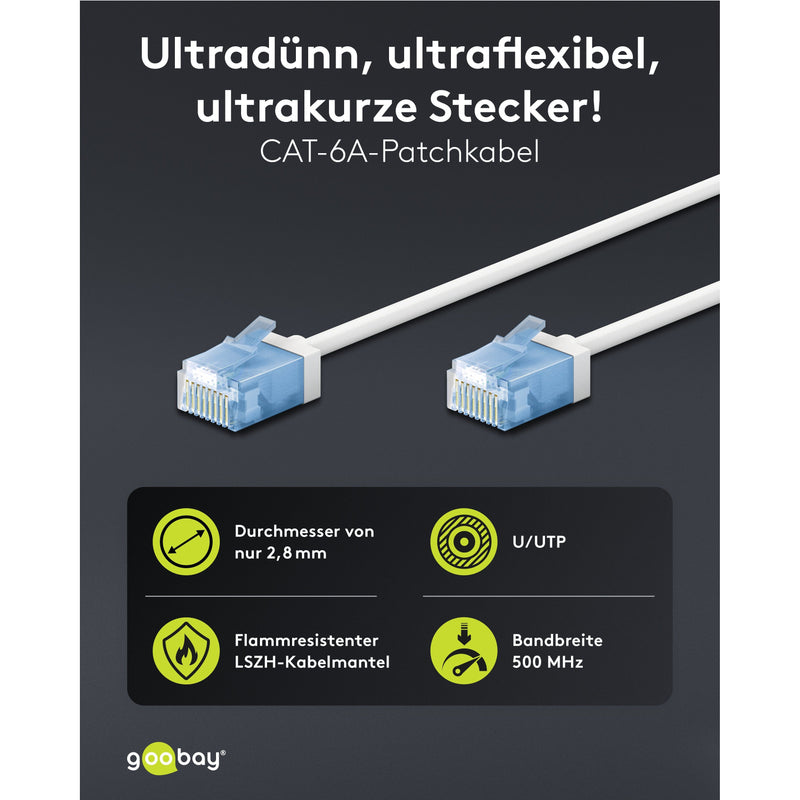 Goobay - Patchkabel Kupfer Patchkabel U/UTP Cat6 74286 Ultraflexibel,slim,w