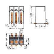 WAGO GmbH & Co. KG - Leiterplattenklemme SMD-Leiterplattenklemme 20861111700650900000 Drücker,1,5mm²,ws − 1080 Stück