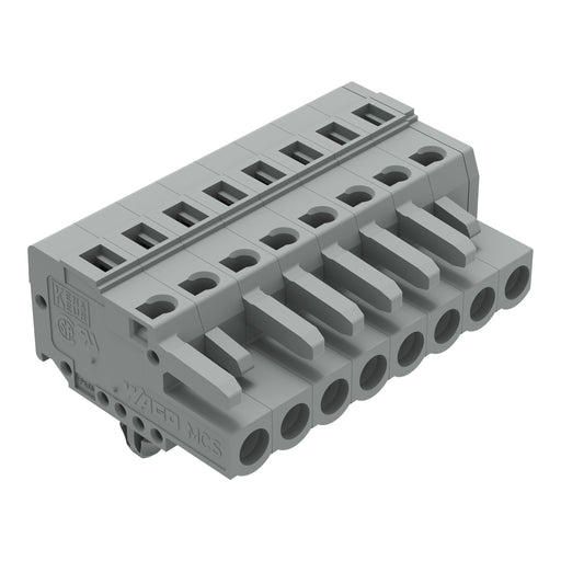WAGO - Kabelsteckverbinder für Leiterplattensteckverbinder 1-Leiter-Federleiste 231-108/008-000 CAGECLAMP,2,5 mm²,gr − 50 Stück