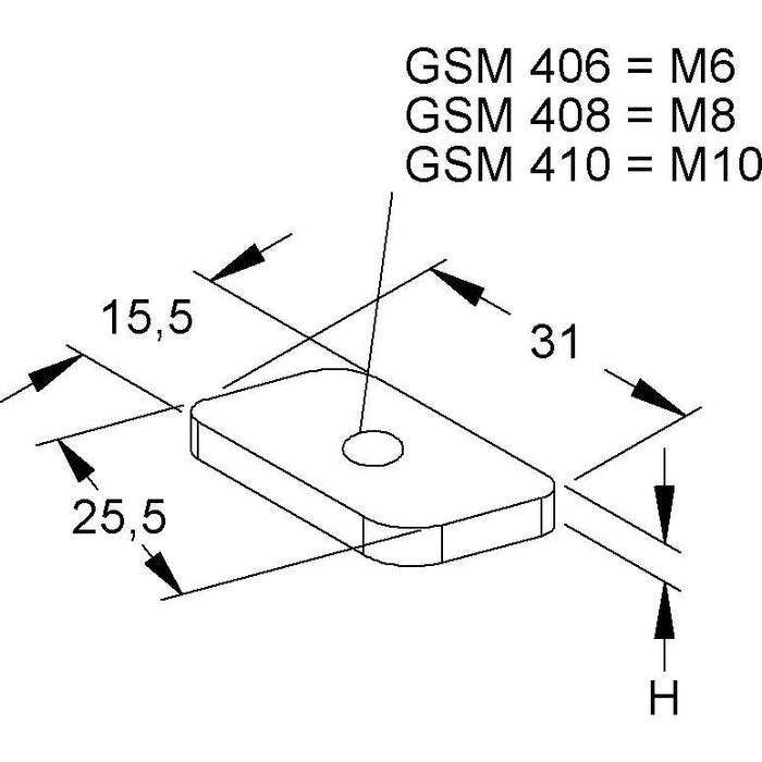 Niedax - Gleitmutter Gleitmutter GSM 406 E3 − 1 Stück
