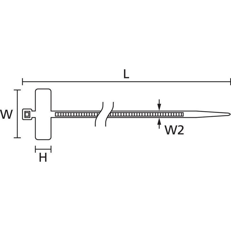 HellermannTyton - Kabelbinder Kennzeichnungsband IT18R PA66 BK 1000 100x2,5 schwarz − 1000 Stück