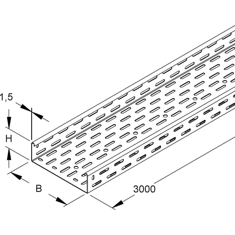 Niedax - Kabelrinne RS 60.500 − 3 Meter