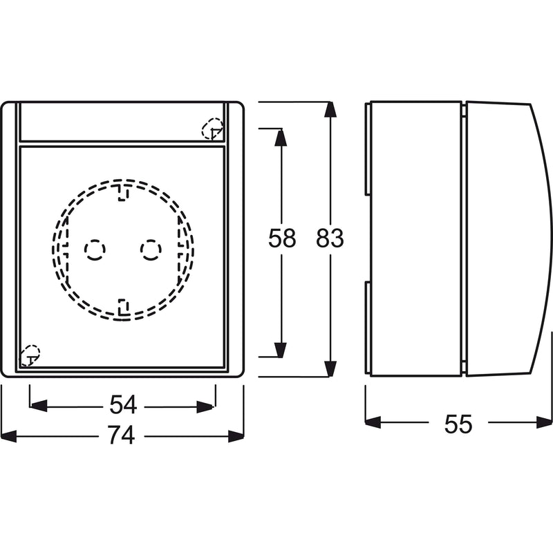 Busch-Jaeger - Steckdose 20 MW-54-500 Alu-Druckguss