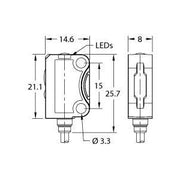 Turck - Lichttaster mit Hintergrundausblendung Reflexionslichttaster VS8APFF30B − 1 Stück