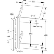 Niedax - Montagematerial für Kabeltragsystem Klemmadapter KSWAES 400.200 F 45 Grad