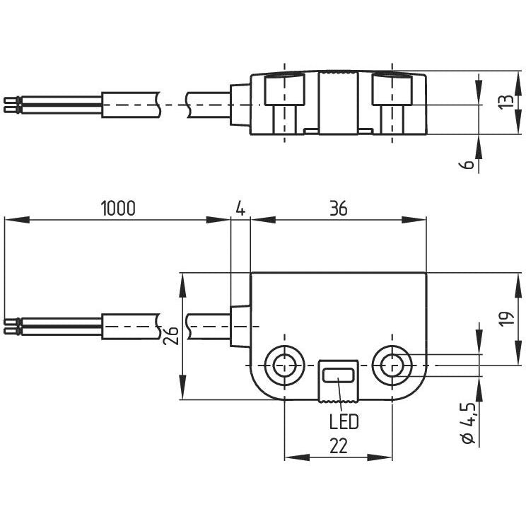 Schmersal - Positionsschalter mit getrenntem Betätiger Sicherheits-Sensor BNS 260 STG-AS-R AS-i SaW