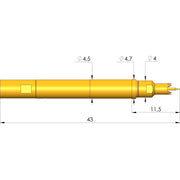Ingun - Prüfstift Hochfrequenzstift HFS-810201051A5306P − 1 Stück