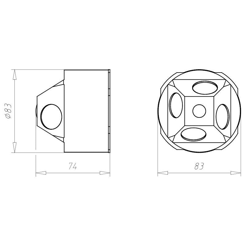Kaiser - Dose, Gehäuse für Montage in der Wand/Decke Brandschutz Quickbox Maxi 9499-77 HWD90 1x1 D83mm − 10 Stück