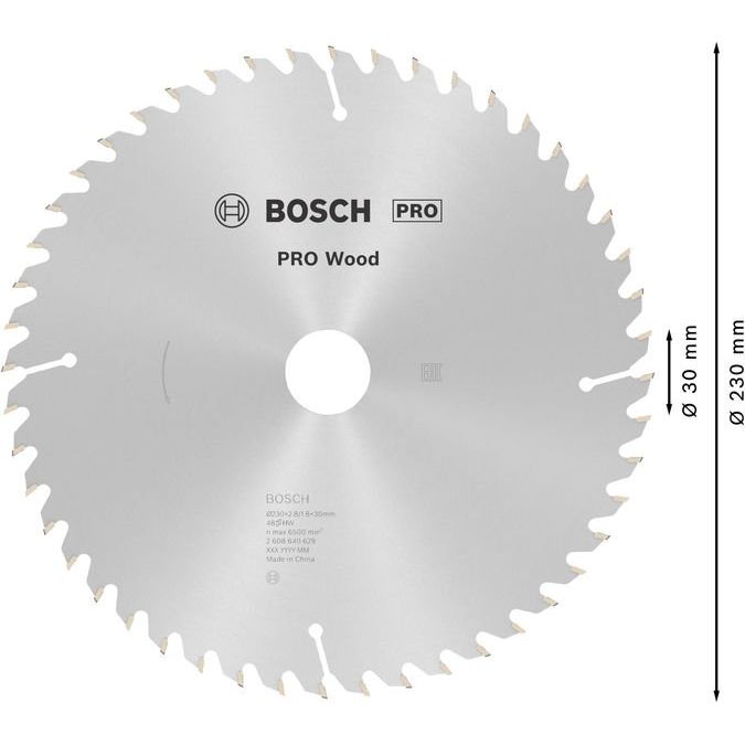 Bosch - Kreissägeblatt PRO Wood Kreissägeblatt, 2608640629 230 x 2,8 x 30 mm