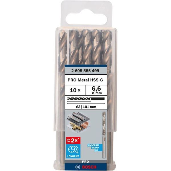 Bosch - Bohrer PRO Metal HSS-G 2608585499 Spiralbohrer 6,6 x