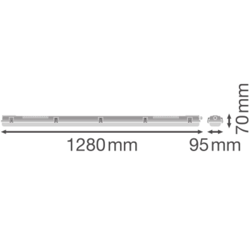 Ledvance - Decken-/Wandleuchte Feuchtraumleuchte f. T8LED DPHO.1200P2XLpMTIP65 1,2m 2flammig