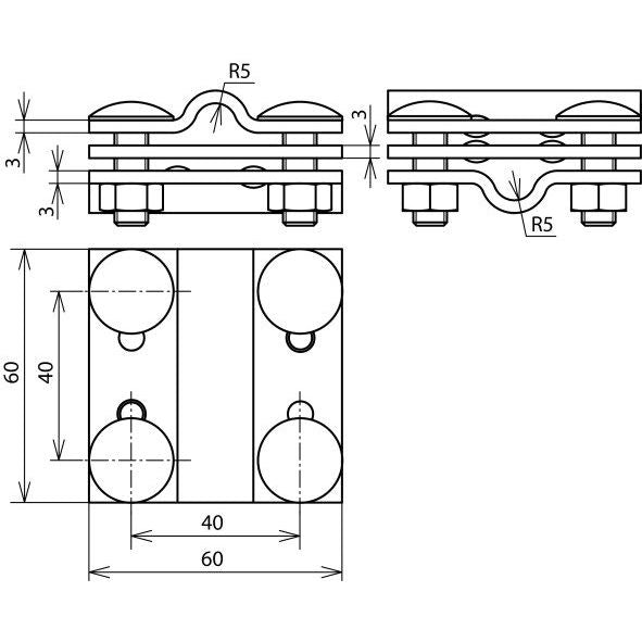 DEHN - Verbinder für Blitzschutz Kreuzstück KS810810FL30#318203 ZPFRSM8STTZN