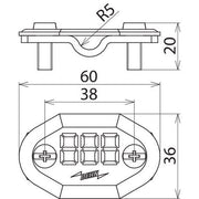DEHN - Zubehör/Ersatzteile für Erdung und Blitzschutz Nummernschild m. Prägung NS 7.10 FL30 7SEG AL AL f. Rd 7-10 mm Fl