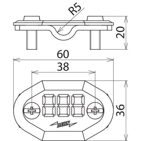 DEHN - Zubehör/Ersatzteile für Erdung und Blitzschutz Nummernschild m. Prägung NS 7.10 FL30 7SEG AL AL f. Rd 7-10 mm Fl