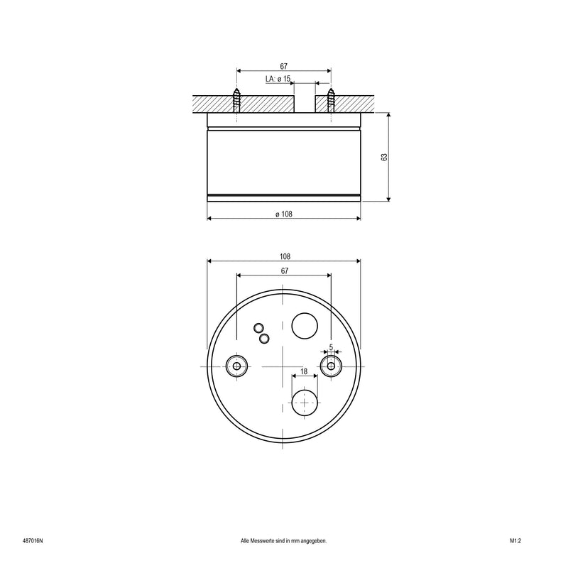 EVN Lichttechnik - Decken-/Wandleuchte Anbauleuchte 487016N GX53-max.11W