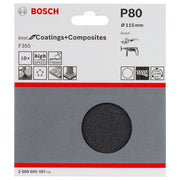 Bosch - Schleifpapier/Schleifvlies PRO F355 Schleifblatt, 115 2608605497 mm, 80, 10-tlg