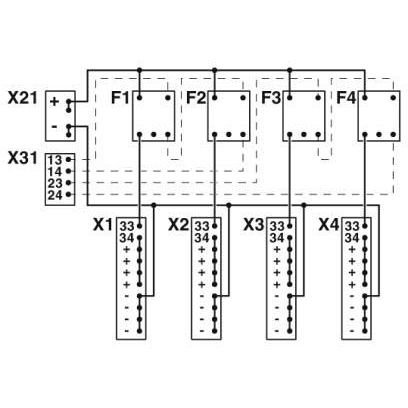 Phoenix Contact - Sicherungs-Reihenklemme Potenzialverteiler CBB 04 2X2RC-PT f.4xCB TM1/CB E1-NO