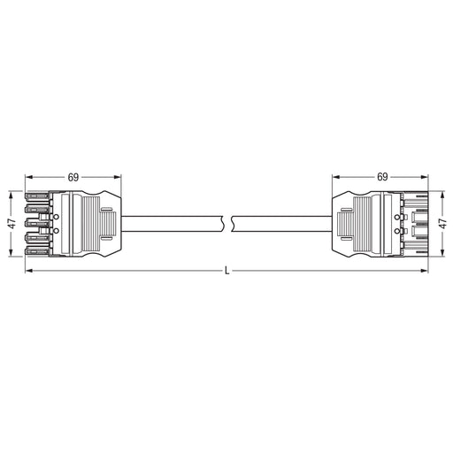 WAGO - Konfektionierte Leitung für steckbare Gebäudeinstallation Verbindungsleitung 771-9995/007-502 5x2,5mmq weiss