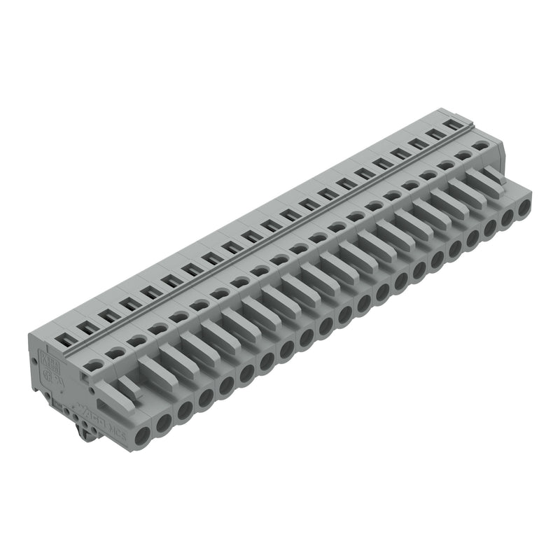 WAGO - Kabelsteckverbinder für Leiterplattensteckverbinder 1-Leiter-Federleiste 231-121/008-000 CAGECLAMP,2,5 mm²,gr − 10 Stück