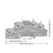 WAGO - Installations-Etagenklemme Installationsetagenklemme 2203-6642 2,5 mm² mit Drücker − 50 Stück