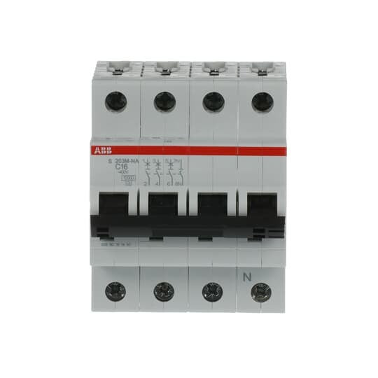ABB Stotz S&J - Leitungsschutzschalter Sicherungsautomat S203M-C16NA 10kA 16A C 3p+N (4p)