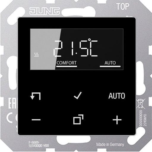 Jung - Raumthermostat/Uhrenthermostat Raumtemperaturregler TR D A 1790 SW mit Display Standard