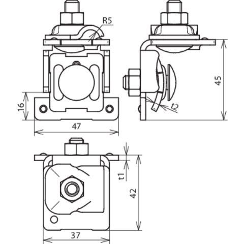 DEHN - Anschlussklemme für Blitzschutz Falzklemme FKKB610KBF078WAL Al 0,7-8mm