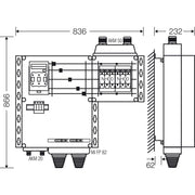 Hensel - Sicherungskasten Verteiler 2x3xNH 00 Mi AS 6142 S 125A 5-pol.Sch.250A