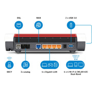FRITZ - Netzwerk Router WLAN Router FRITZ!Box 7590 AX V2 ohne S0