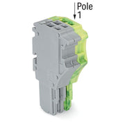 WAGO - Ein- und mehrpolige Klemmenleiste 1-Leiter-Federleiste 2020-103/000-036 1,5 mm²,gr/gn-ge − 50 Stück