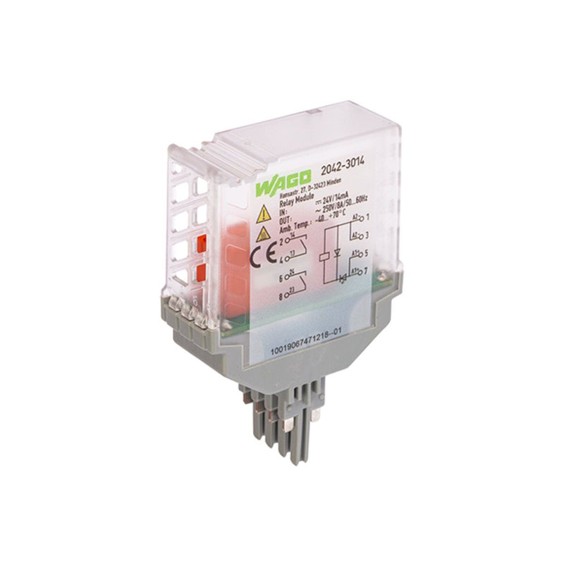 WAGO - Bauelementestecker Relaismodul 2042-3014 DC 24 V,2 Schließer − 4 Stück