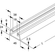 Niedax - Stiel/Profilschiene Ankerschiene 2990/2 BO − 10 Meter