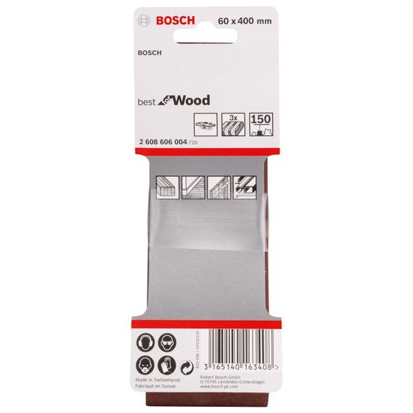 Bosch - Schleifpapier/Schleifvlies PRO X440 Schleifband, 60 x 2608606004 400 mm, G150, 3-tlg