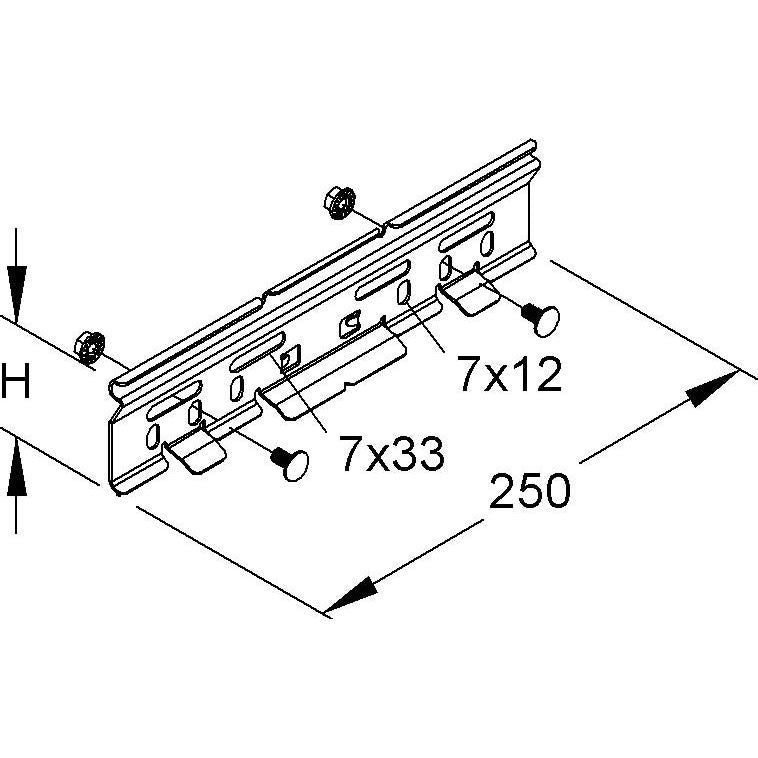 Niedax - Verbinder für Kabeltragsystem Verbinder RVC 60/2 − 1 Stück