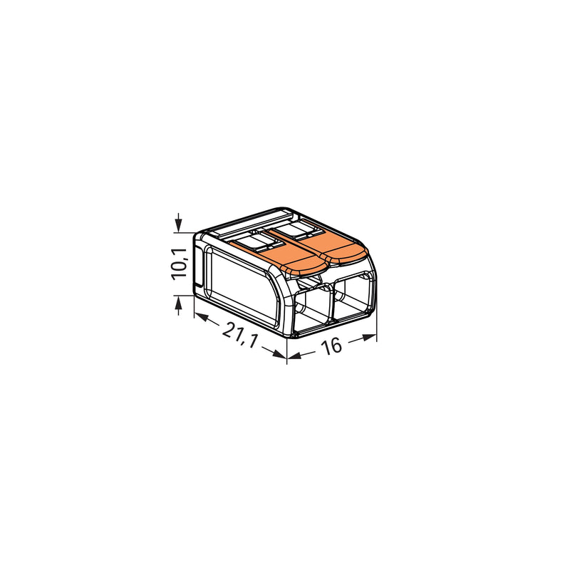 WAGO - Steckklemme Compact-Verbindungsklemme 221-612 2-Leiter bis 6qmm − 50 Stück